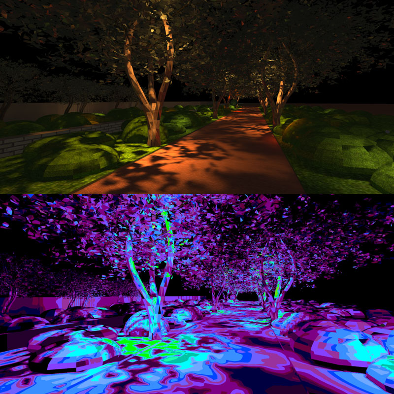 Étude éclairage LED Les Lumières de l'Agdal Marrakech